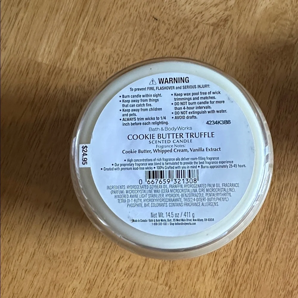 Bath & Body Works  3 Wick Candle Cookie Butter Truffle New NWT - Picture 4 of 4